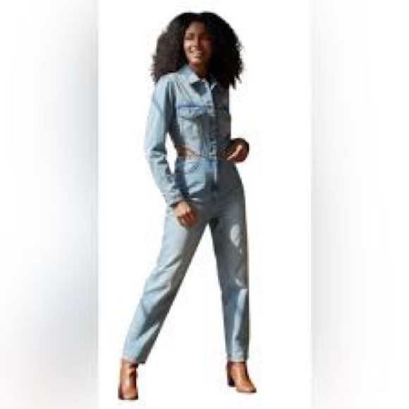 Zara Light Blue Women's Denim Overalls - Picture 9 of 12
